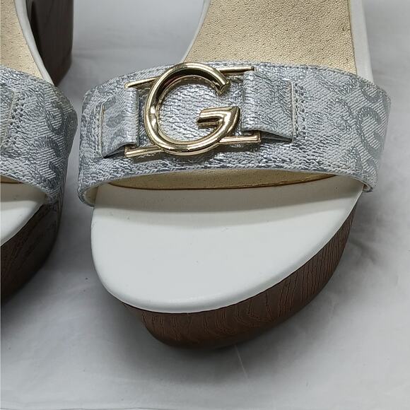 GBG Los Angeles Selah Platform Shoes Womens 8.5M White Faux Leather Sandals - Picture 8 of 14